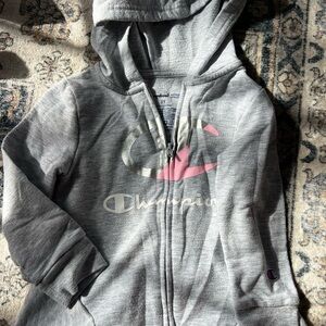 Champion Kids Gray and Pink Hoodie